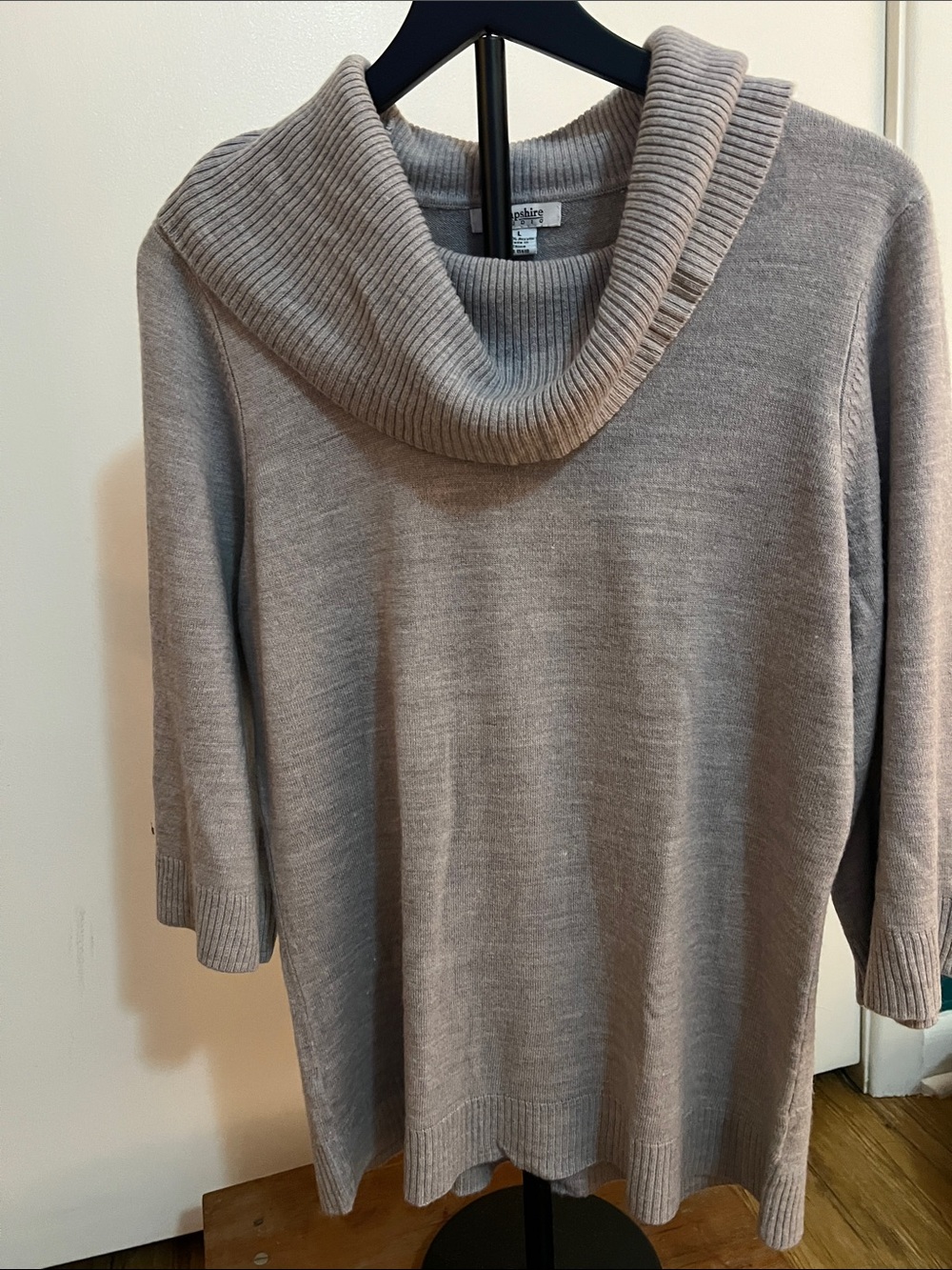 Cowl Neck Grey Women's Sweater